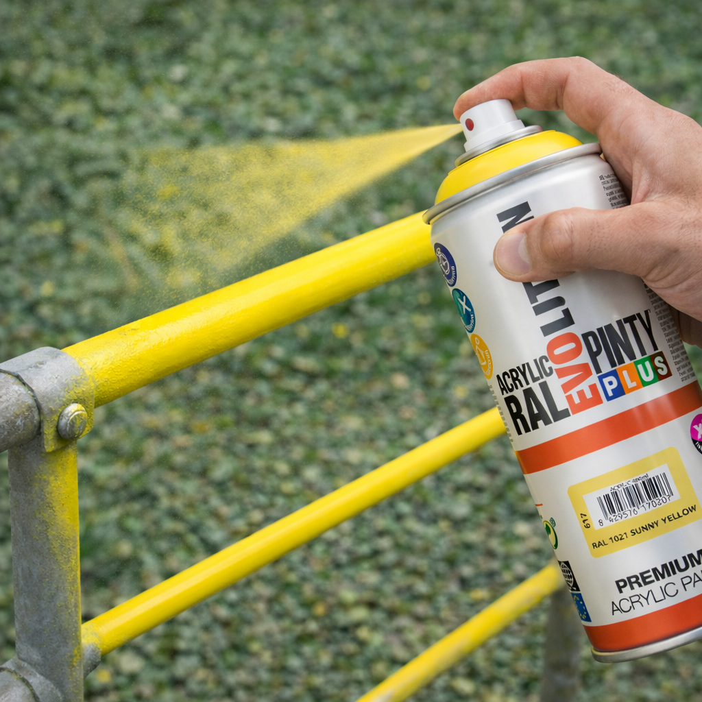 Lakier akrylowy w sprayu Pintyplus Evolution ACRYLIC | 400ml | RAL 1021 Sunny Yellow